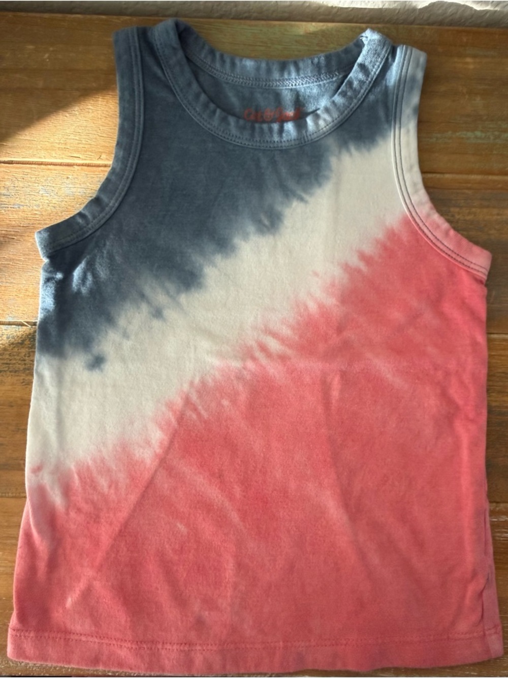 Tie-Dye Tank Top for Kids - Blue, White & Red